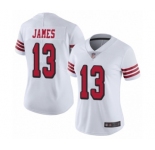 Women's San Francisco 49ers #13 Richie James Limited White Rush Vapor Untouchable Football Jersey