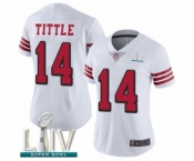 Women's San Francisco 49ers #14 Y.A. Tittle Limited White Rush Vapor Untouchable Super Bowl LIV Bound Football Jersey