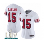 Women's San Francisco 49ers #15 Trent Taylor Limited White Rush Vapor Untouchable Super Bowl LIV Bound Football Jersey