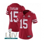 Women's San Francisco 49ers #15 Trent Taylor Red Team Color Vapor Untouchable Limited Player Super Bowl LIV Bound Football Jersey