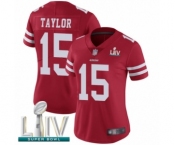 Women's San Francisco 49ers #15 Trent Taylor Red Team Color Vapor Untouchable Limited Player Super Bowl LIV Bound Football Jersey