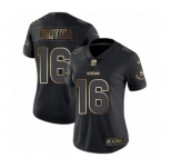 Women's San Francisco 49ers #16 Joe Montana Black Gold Vapor Untouchable Limited Football Jersey