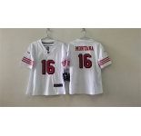 Women's San Francisco 49ers #16 Joe Montana White 2nd Alternate Football Stitched Jersey