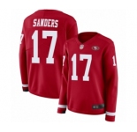 Women's San Francisco 49ers #17 Emmanuel Sanders Limited Red Therma Long Sleeve Football Jersey