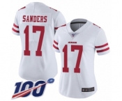 Women's San Francisco 49ers #17 Emmanuel Sanders White Vapor Untouchable Limited Player 100th Season Football Jersey