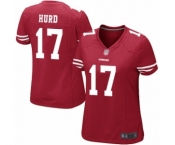Women's San Francisco 49ers #17 Jalen Hurd Game Red Team Color Football Jersey
