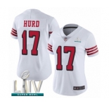 Women's San Francisco 49ers #17 Jalen Hurd Limited White Rush Vapor Untouchable Super Bowl LIV Bound Football Jersey