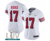 Women's San Francisco 49ers #17 Jalen Hurd Limited White Rush Vapor Untouchable Super Bowl LIV Bound Football Jersey