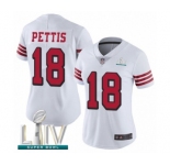 Women's San Francisco 49ers #18 Dante Pettis Limited White Rush Vapor Untouchable Super Bowl LIV Bound Football Jersey