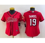 Women's San Francisco 49ers #19 Deebo Samuel Red Color Rush With Patch Cool Base Stitched Baseball Jersey