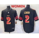 Women's San Francisco 49ers #2 Deommodore Lenoir Black 2025 F.U.S.E. “Rivalries” Vapor Limited Stitched Football Jersey
