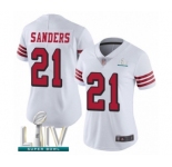 Women's San Francisco 49ers #21 Deion Sanders Limited White Rush Vapor Untouchable Super Bowl LIV Bound Football Jersey