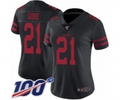 Women's San Francisco 49ers #21 Frank Gore Black Vapor Untouchable Limited Player 100th Season Football Jersey