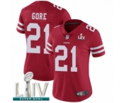 Women's San Francisco 49ers #21 Frank Gore Red Team Color Vapor Untouchable Limited Player Super Bowl LIV Bound Football Jersey
