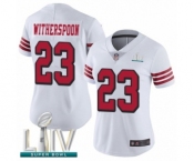 Women's San Francisco 49ers #23 Ahkello Witherspoon Limited White Rush Vapor Untouchable Super Bowl LIV Bound Football Jersey