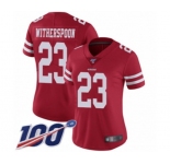 Women's San Francisco 49ers #23 Ahkello Witherspoon Red Team Color Vapor Untouchable Limited Player 100th Season Football Jersey