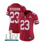 Women's San Francisco 49ers #23 Ahkello Witherspoon Red Team Color Vapor Untouchable Limited Player Super Bowl LIV Bound Football Jersey