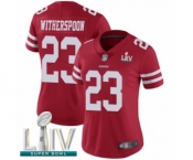 Women's San Francisco 49ers #23 Ahkello Witherspoon Red Team Color Vapor Untouchable Limited Player Super Bowl LIV Bound Football Jersey