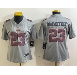 Women's San Francisco 49ers #23 Christian McCaffrey Grey Atmosphere Fashion Stitched Game Jersey