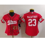 Women's San Francisco 49ers #23 Christian McCaffrey Red Mexico Cool Base Stitched Baseball Jerseys