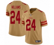 Women's San Francisco 49ers #24 K'Waun Williams Limited Gold Inverted Legend Football Jersey