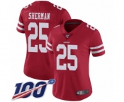 Women's San Francisco 49ers #25 Richard Sherman Red Team Color Vapor Untouchable Limited Player 100th Season Football Jersey