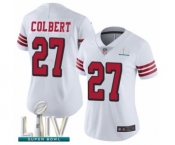 Women's San Francisco 49ers #27 Adrian Colbert Limited White Rush Vapor Untouchable Super Bowl LIV Bound Football Jersey