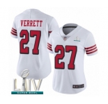 Women's San Francisco 49ers #27 Jason Verrett Limited White Rush Vapor Untouchable Super Bowl LIV Bound Football Jersey