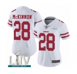 Women's San Francisco 49ers #28 Jerick McKinnon White Vapor Untouchable Limited Player Super Bowl LIV Bound Football Jersey