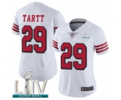 Women's San Francisco 49ers #29 Jaquiski Tartt Limited White Rush Vapor Untouchable Super Bowl LIV Bound Football Jersey