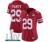 Women's San Francisco 49ers #29 Jaquiski Tartt Red Team Color Vapor Untouchable Limited Player Super Bowl LIV Bound Football Jersey