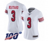 Women's San Francisco 49ers #3 C. J. Beathard Limited White Rush Vapor Untouchable 100th Season Football Jersey