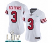 Women's San Francisco 49ers #3 C. J. Beathard Limited White Rush Vapor Untouchable Super Bowl LIV Bound Football Jersey
