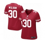 Women's San Francisco 49ers #30 Jeff Wilson Game Red Team Color Football Jersey