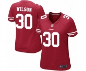 Women's San Francisco 49ers #30 Jeff Wilson Game Red Team Color Football Jersey