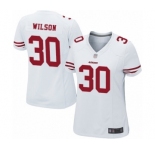 Women's San Francisco 49ers #30 Jeff Wilson Game White Football Jersey