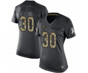 Women's San Francisco 49ers #30 Jeff Wilson Limited Black 2016 Salute to Service Football Jersey