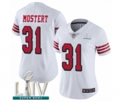 Women's San Francisco 49ers #31 Raheem Mostert Limited White Rush Vapor Untouchable Super Bowl LIV Bound Football Jersey