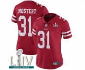 Women's San Francisco 49ers #31 Raheem Mostert Red Team Color Vapor Untouchable Limited Player Super Bowl LIV Bound Football Jersey