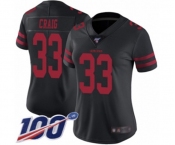 Women's San Francisco 49ers #33 Roger Craig Black Vapor Untouchable Limited Player 100th Season Football Jersey