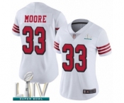 Women's San Francisco 49ers #33 Tarvarius Moore Limited White Rush Vapor Untouchable Super Bowl LIV Bound Football Jersey