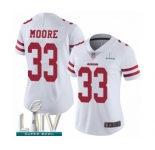 Women's San Francisco 49ers #33 Tarvarius Moore White Vapor Untouchable Limited Player Super Bowl LIV Bound Football Jersey