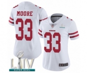 Women's San Francisco 49ers #33 Tarvarius Moore White Vapor Untouchable Limited Player Super Bowl LIV Bound Football Jersey