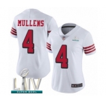 Women's San Francisco 49ers #4 Nick Mullens Limited White Rush Vapor Untouchable Super Bowl LIV Bound Football Jersey