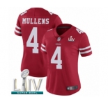 Women's San Francisco 49ers #4 Nick Mullens Red Team Color Vapor Untouchable Limited Player Super Bowl LIV Bound Football Jersey