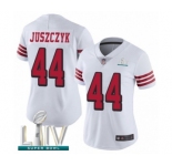 Women's San Francisco 49ers #44 Kyle Juszczyk Limited White Rush Vapor Untouchable Super Bowl LIV Bound Football Jersey
