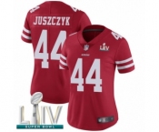 Women's San Francisco 49ers #44 Kyle Juszczyk Red Team Color Vapor Untouchable Limited Player Super Bowl LIV Bound Football Jersey