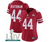 Women's San Francisco 49ers #44 Tom Rathman Red Team Color Vapor Untouchable Limited Player Super Bowl LIV Bound Football Jersey