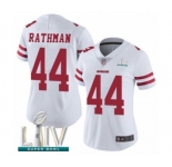 Women's San Francisco 49ers #44 Tom Rathman White Vapor Untouchable Limited Player Super Bowl LIV Bound Football Jersey