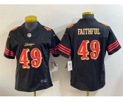 Women's San Francisco 49ers #49 Faithful Black 2025 F.U.S.E. “Rivalries” Vapor Limited Stitched Jersey